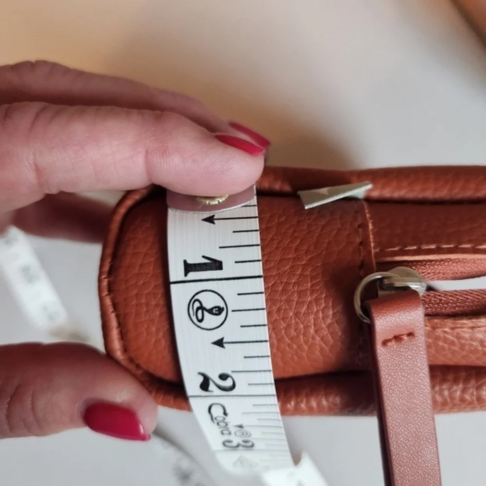 Bamford Bag‎ Womens Size Pebble Leather Orange/Brown Embossed Logo Travel
